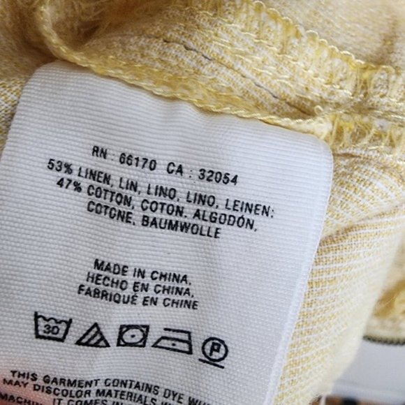 Pilcro And The Letterpress x Anthropologie Yellow Linen Blend Shorts Size 2 - Picture 10 of 10